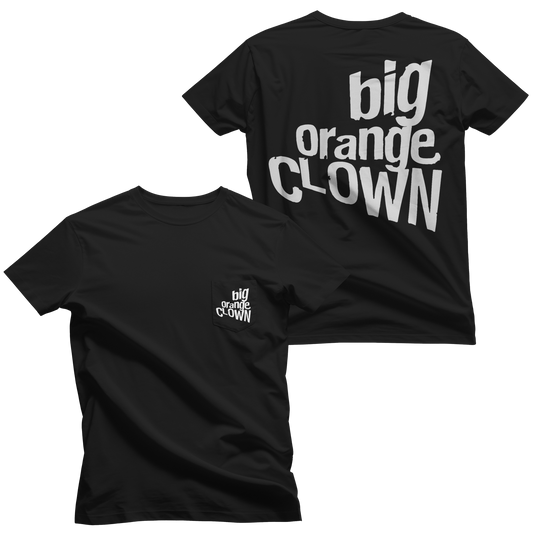 Big Orange Clown - Black Pocket Tee